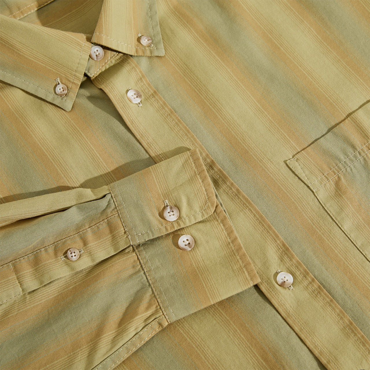 Polar Skate Co Ben LS Shirt Green Stripe