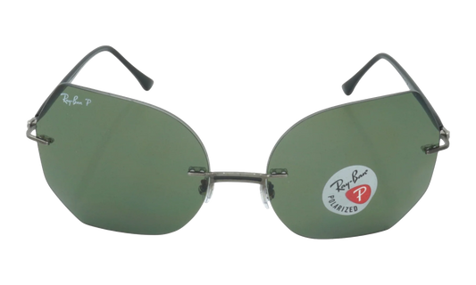OVAL POLARIZED SUNGLASSES "BLACK ON GUN METAL" RB8065-004-9A_62