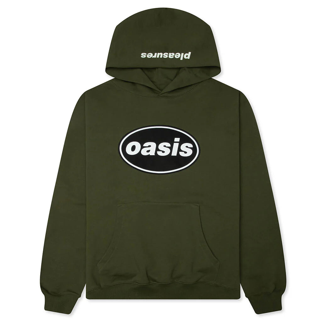 Pleasures x Oasis Knebworth Hoodie Olive