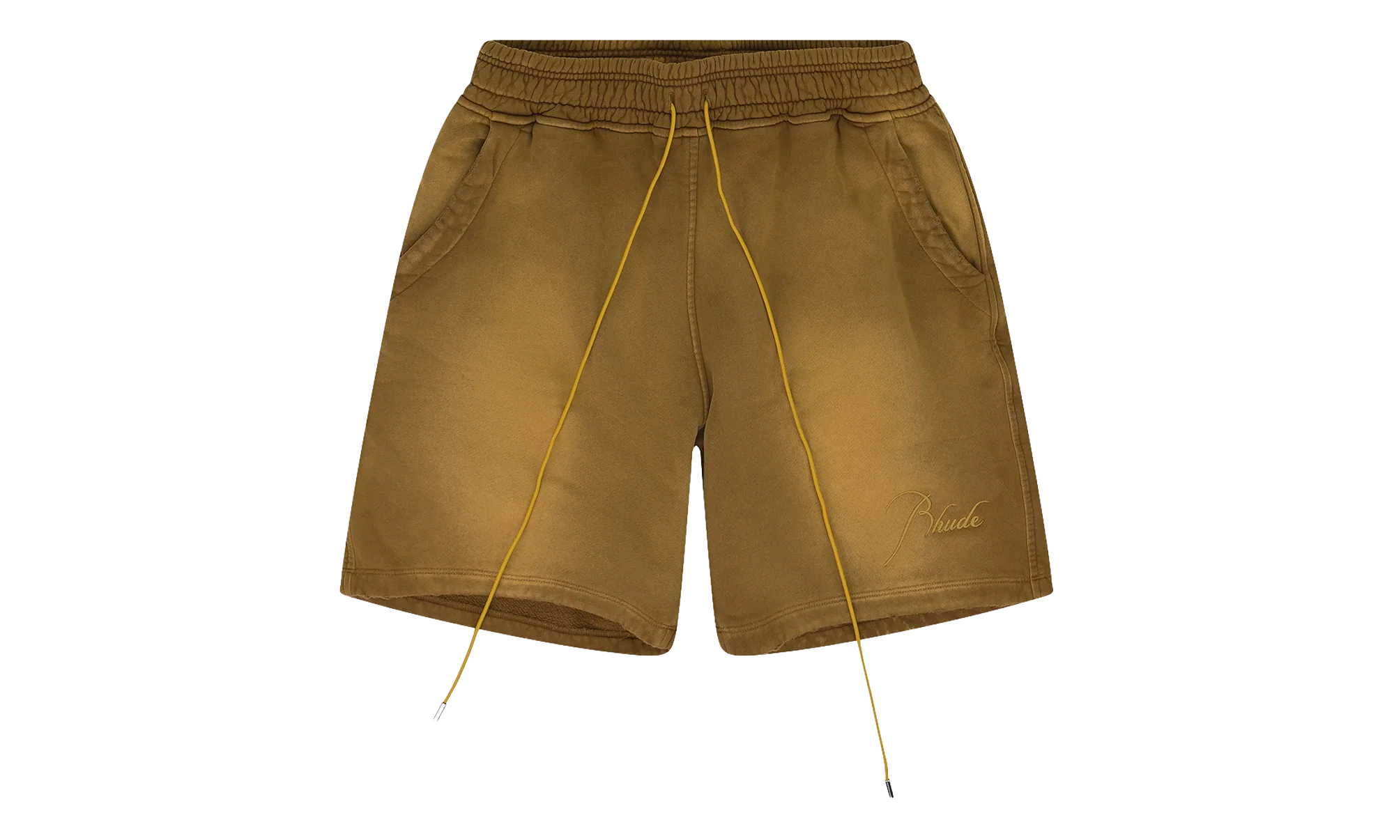 Embroidered Script Logo Sweatshorts "Camel" RHPF23SH051500003 CAML