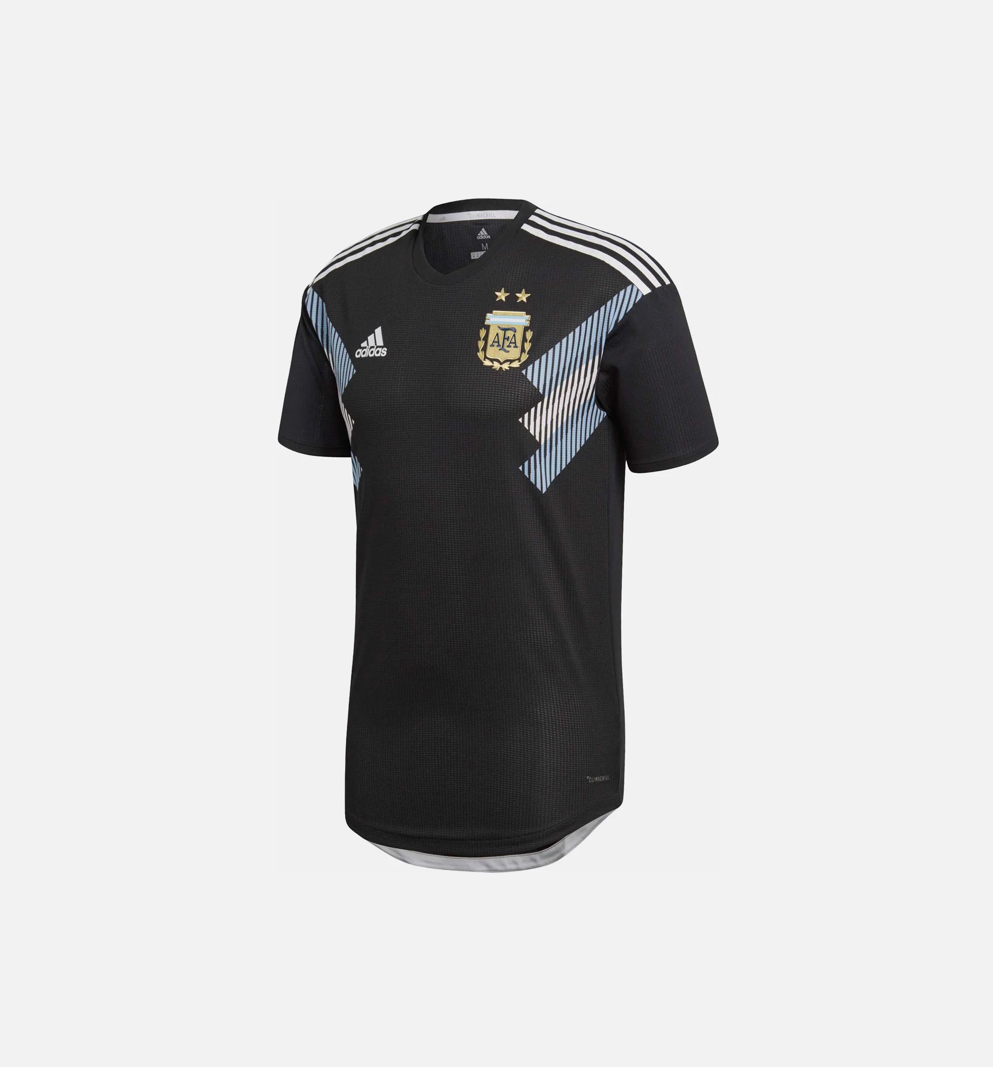 Argentina Away Authentic Mens Jersey Black Blue