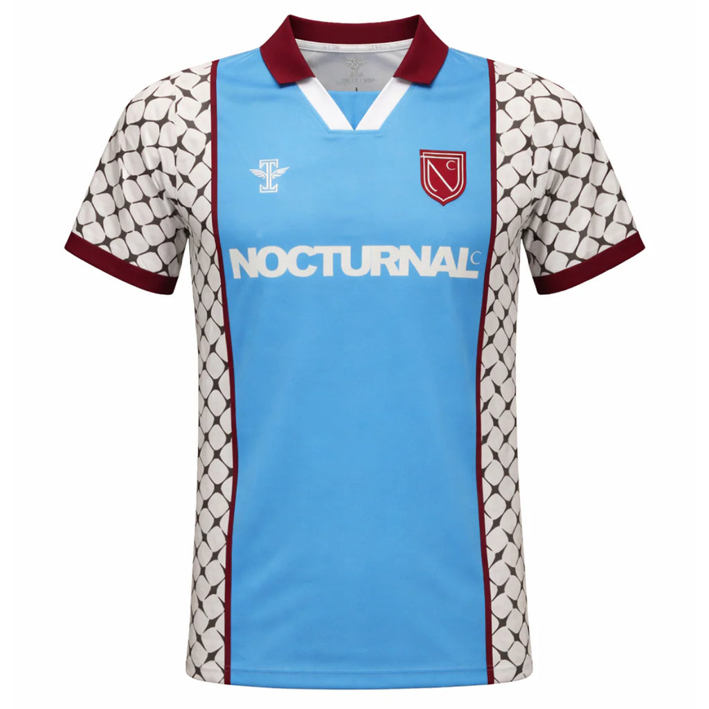 Nocturnal Soccer Jersey Powder Blue Maroon Diamond Plate