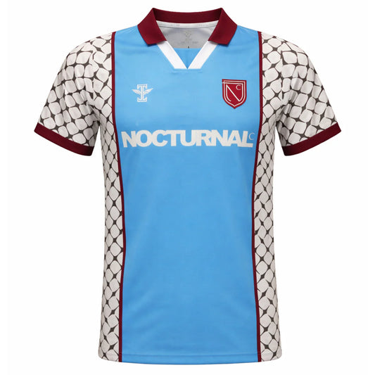 Nocturnal Soccer Jersey Powder Blue Maroon Diamond Plate