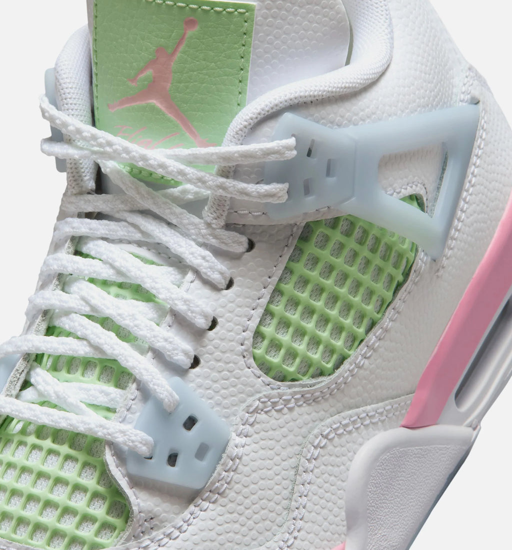 Air Jordan 4 Retro Medium Soft Pink Grade School Lifestyle Shoe White Medium Soft Pink Half Blue
