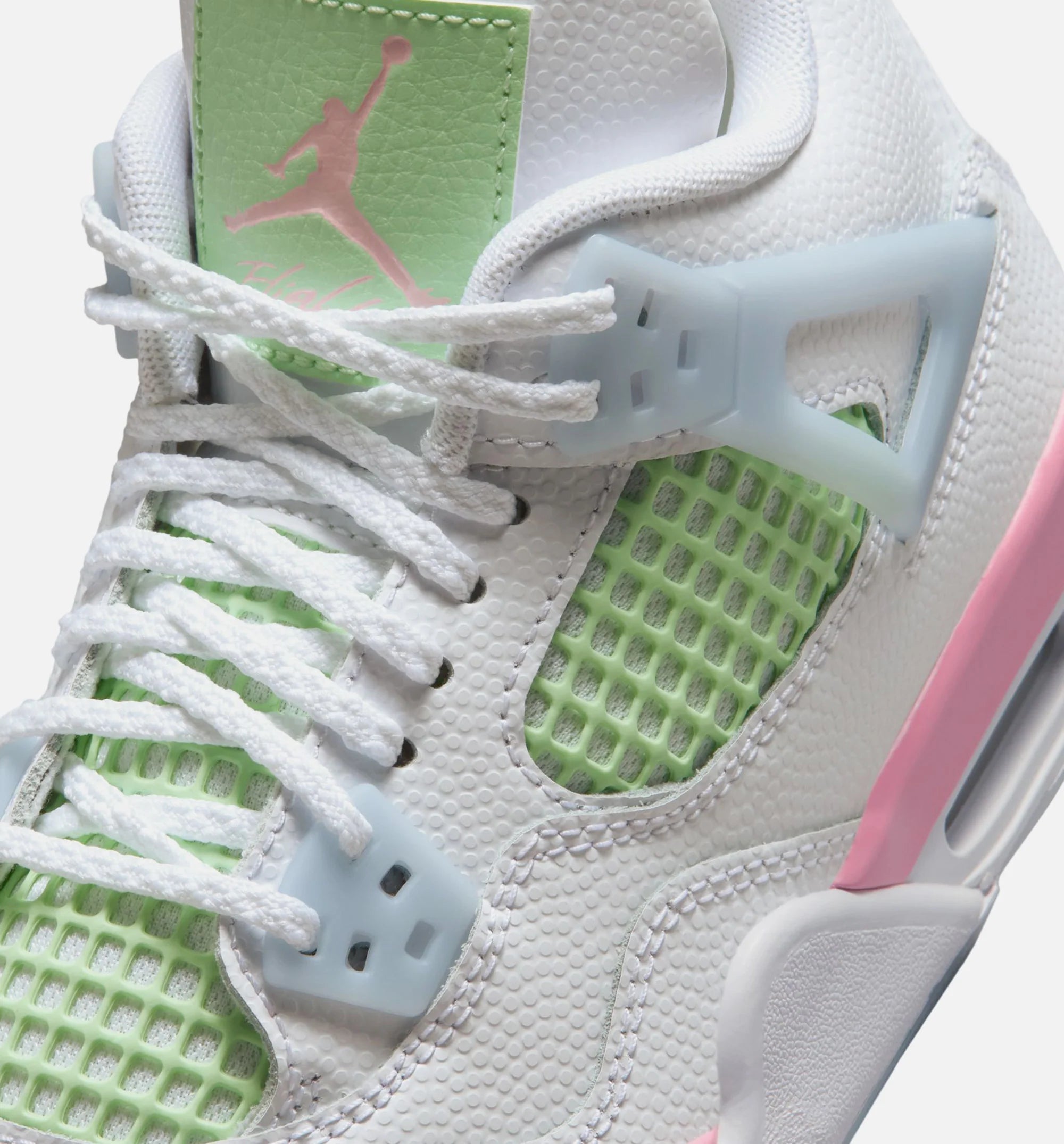 Air Jordan 4 Retro Medium Soft Pink Grade School Lifestyle Shoe White Medium Soft Pink Half Blue
