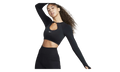 Crop Top Medium Support Padded Sports Bra WMNS "Black / White" FB4102 010