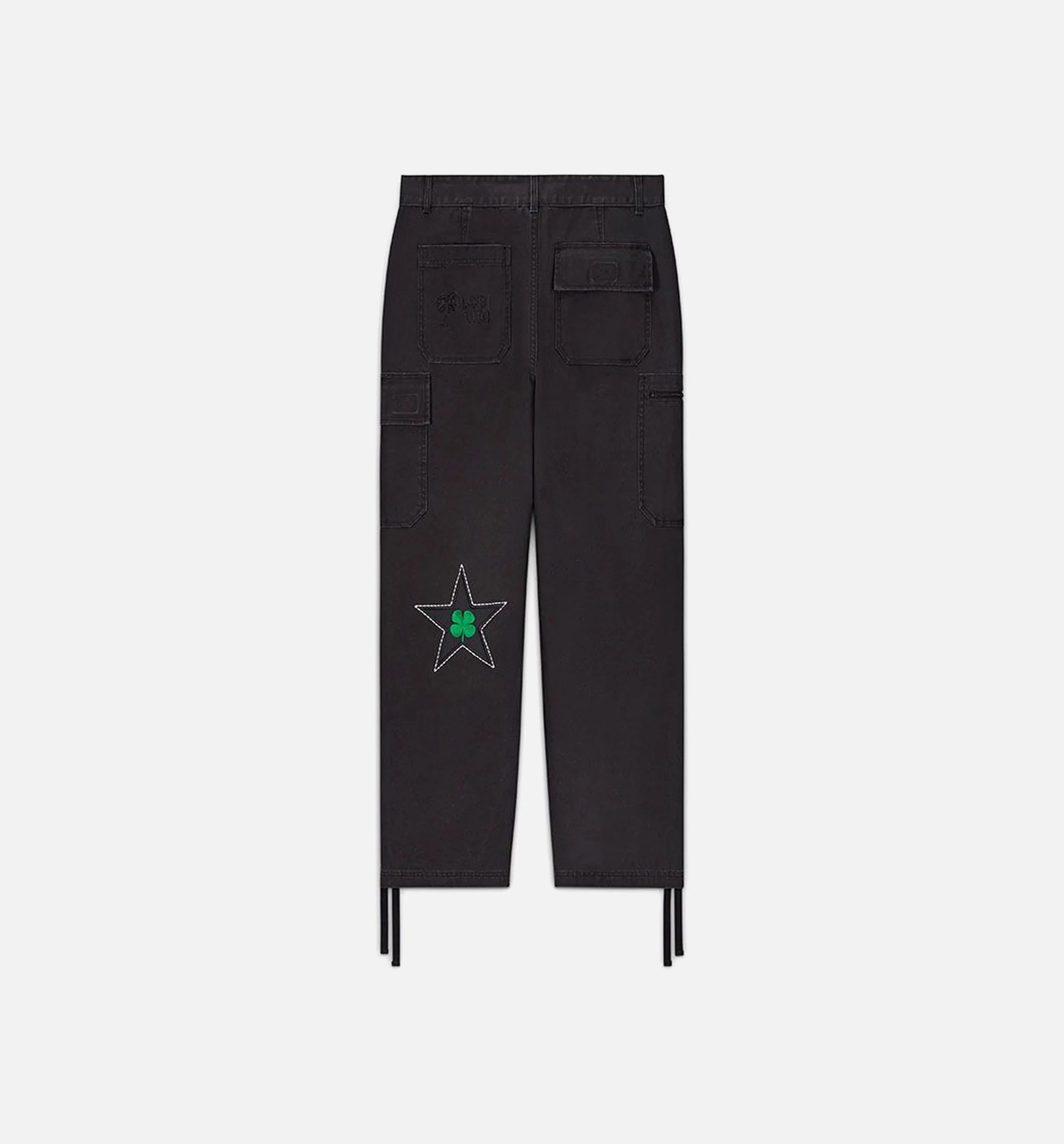 Patta Four Leaf Clover Cargo Mens Pants Black