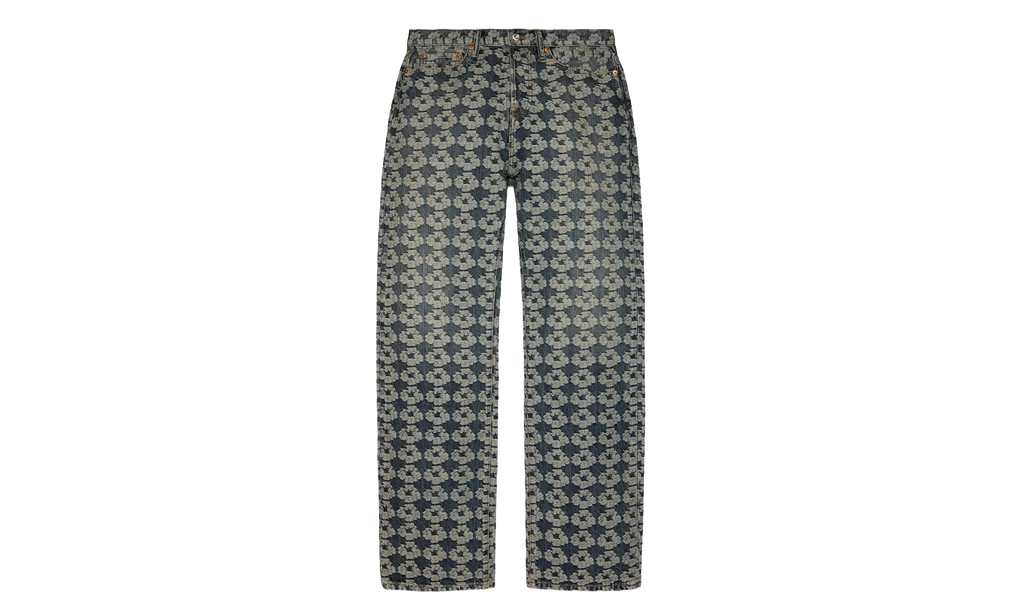 Baggy Jacquard Wreath Denim Pant "Blue" DT599