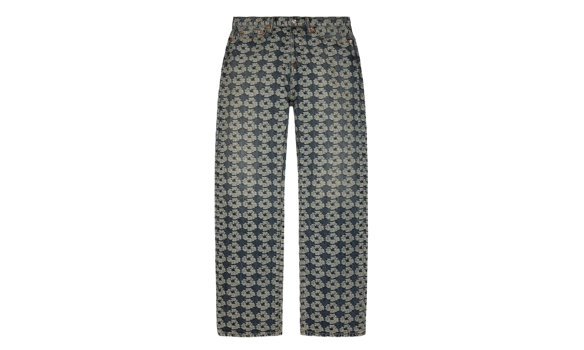 Baggy Jacquard Wreath Denim Pant "Blue" DT599