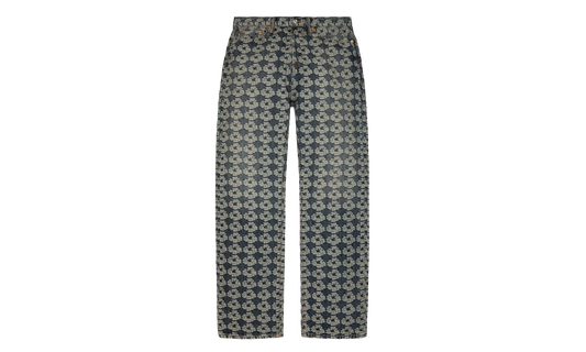 Baggy Jacquard Wreath Denim Pant "Blue" DT599