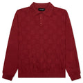 Palmer Checked L S Sweater Polo Sunday Red