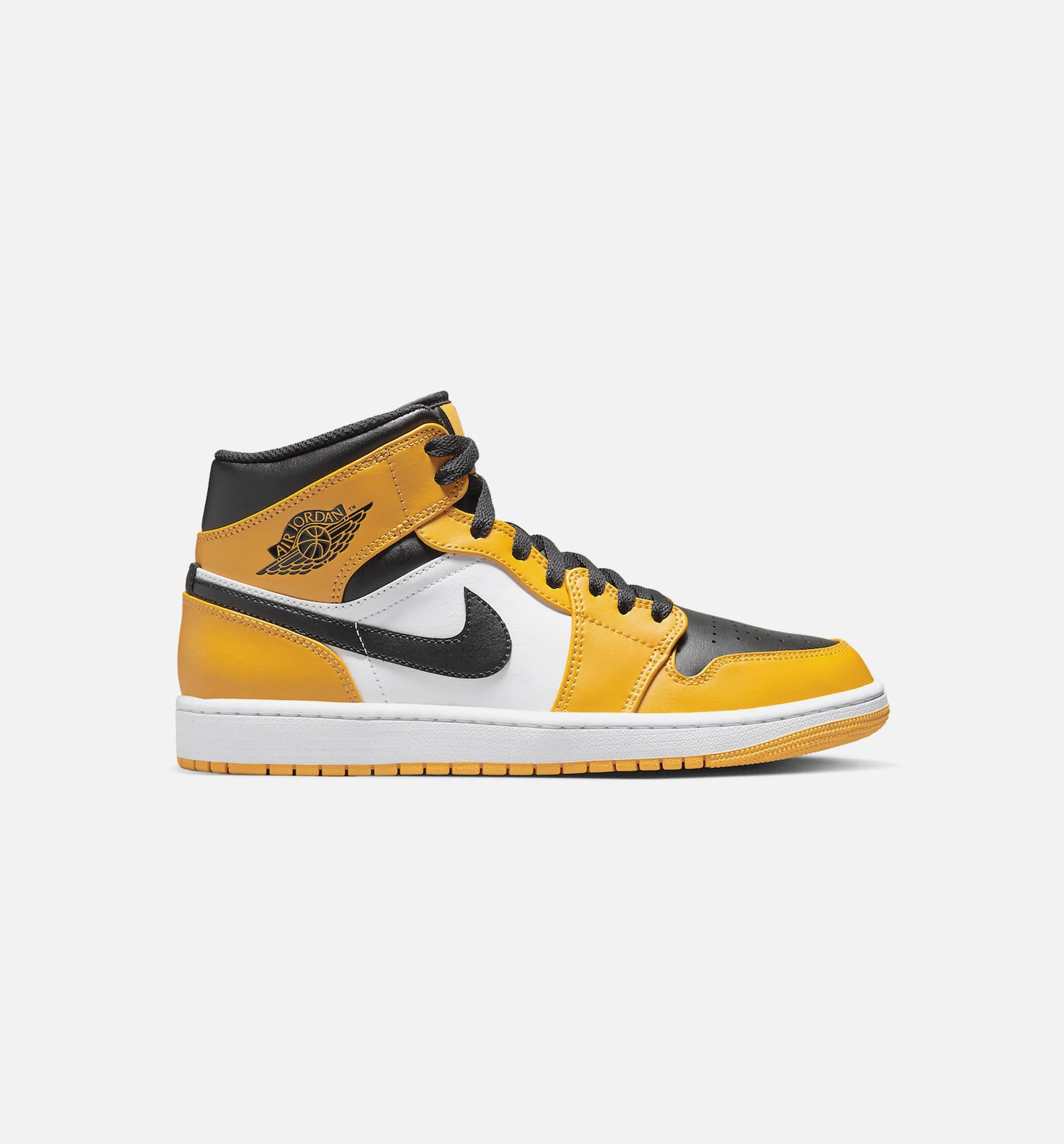 Air Jordan 1 Mid Mens Lifestyle Shoe Yellow Black