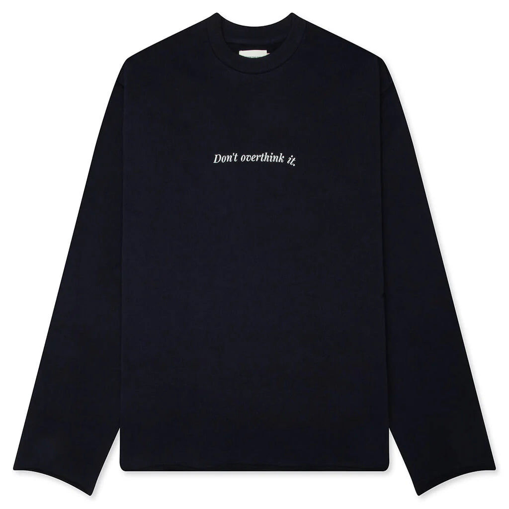 Dont Overthink It L S Tee Navy