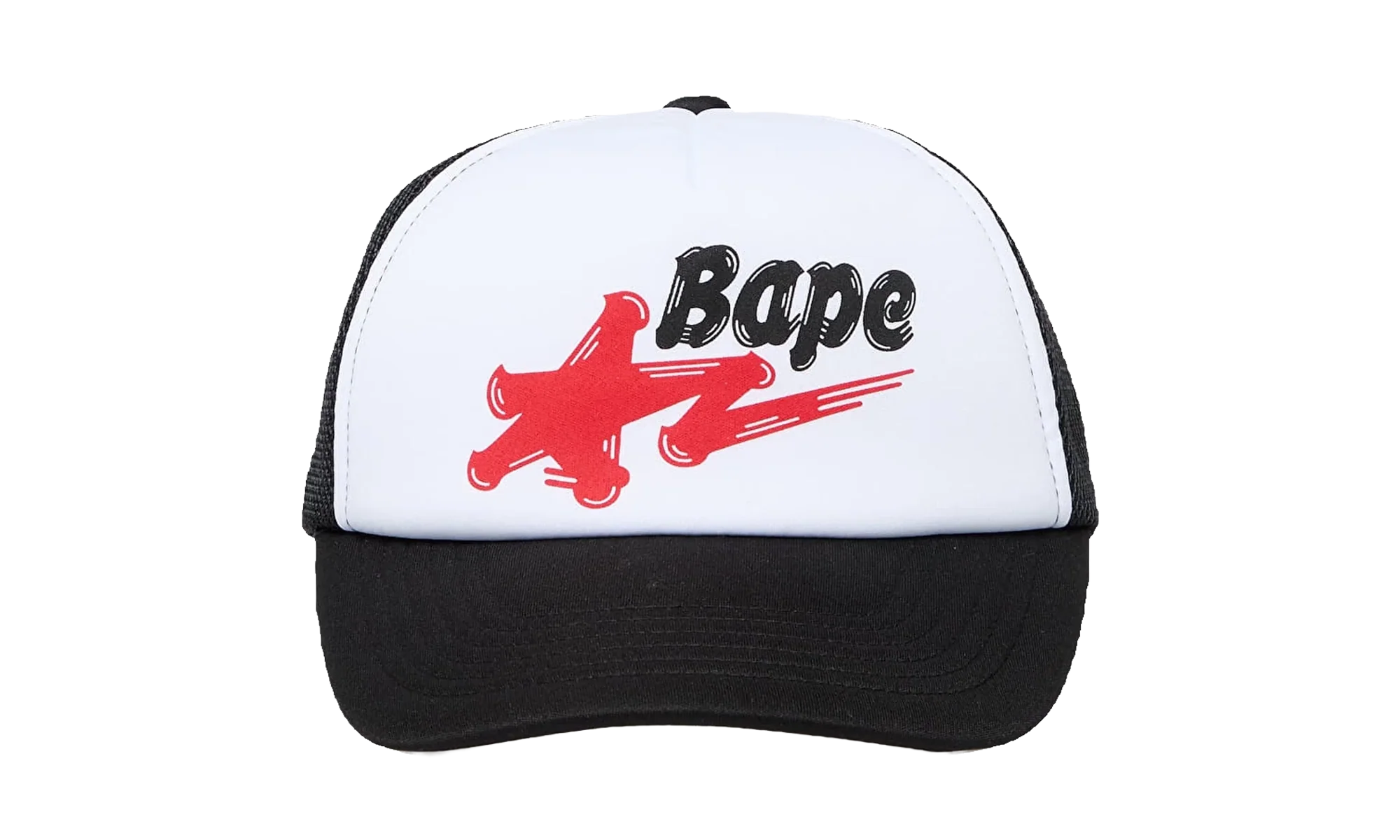 A Bathing Ape 'Star' Trucker "Black / Red" RA 1018