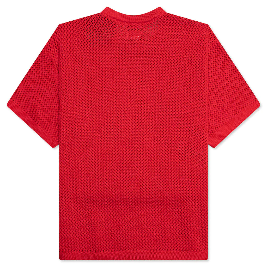 Mercer Jersey S S Knit Cropped Fit Shirt Red