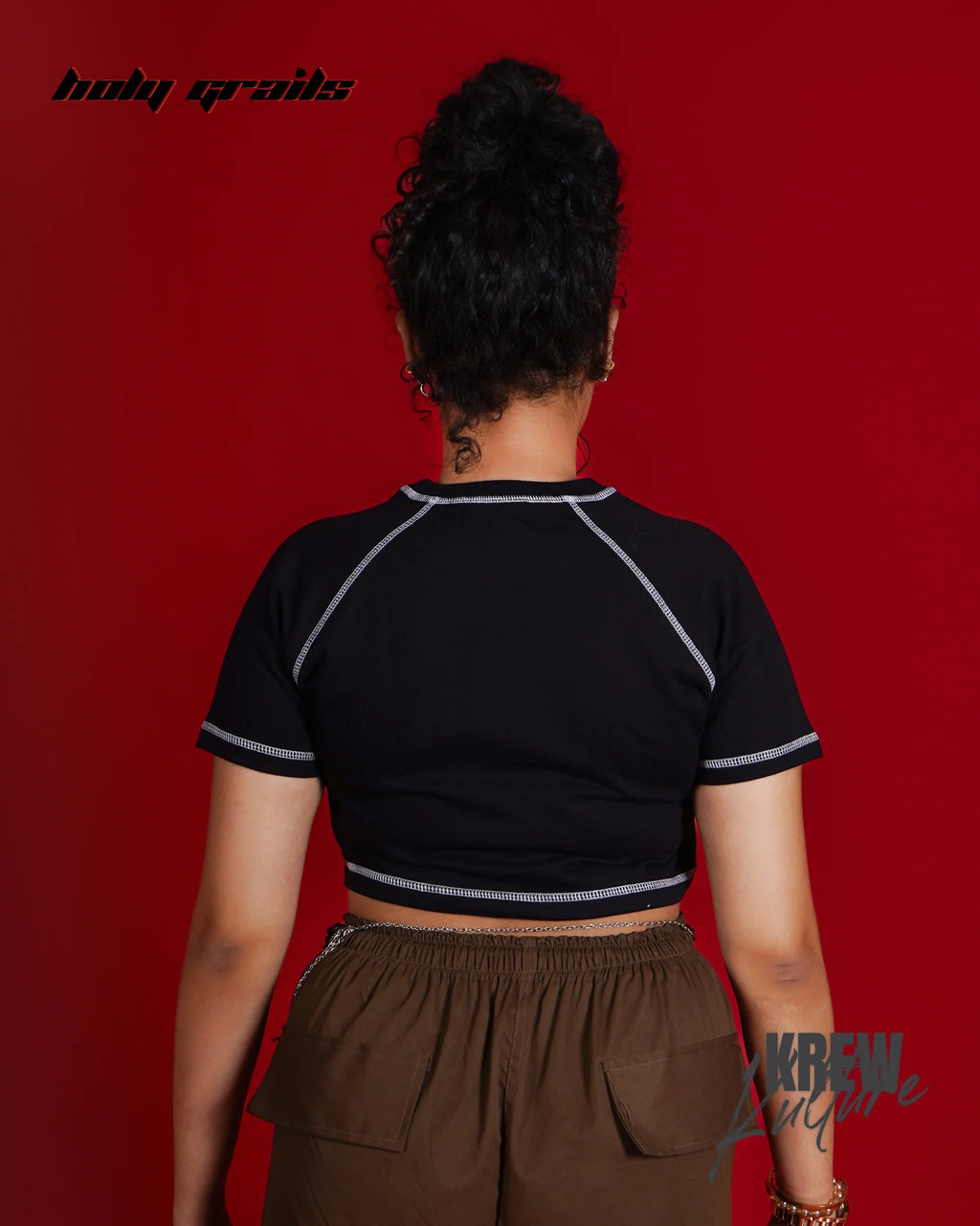 Black White Era Crop Top HG x Krewe Kulturr
