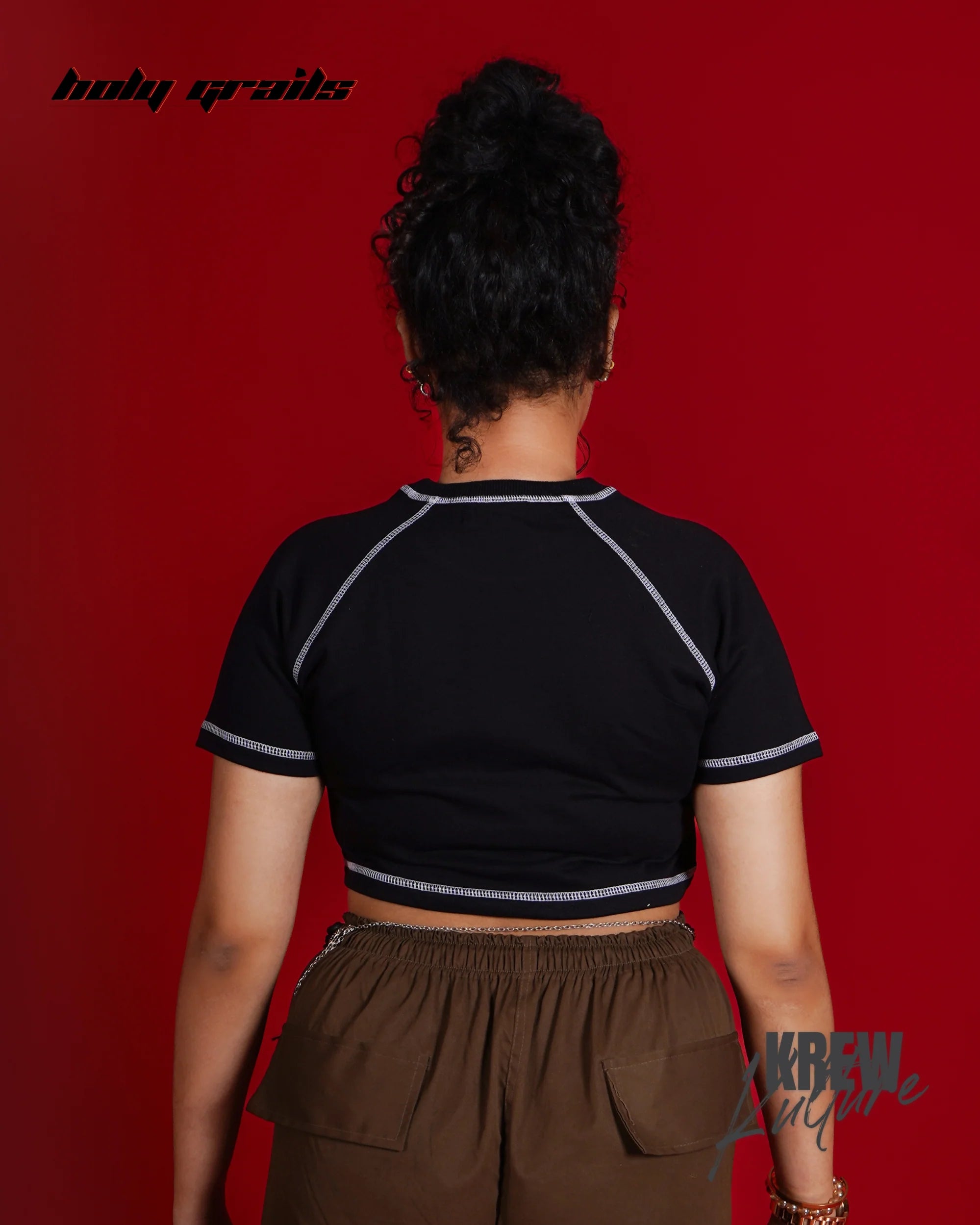 Black White Era Crop Top HG x Krewe Kulturr