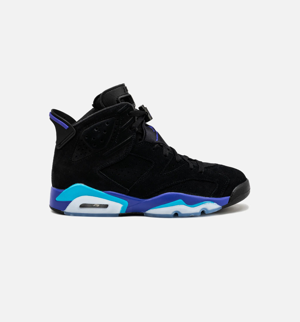 Air Jordan 6 Retro Aqua Mens Lifestyle Shoe Black Aquatone Bright Concord