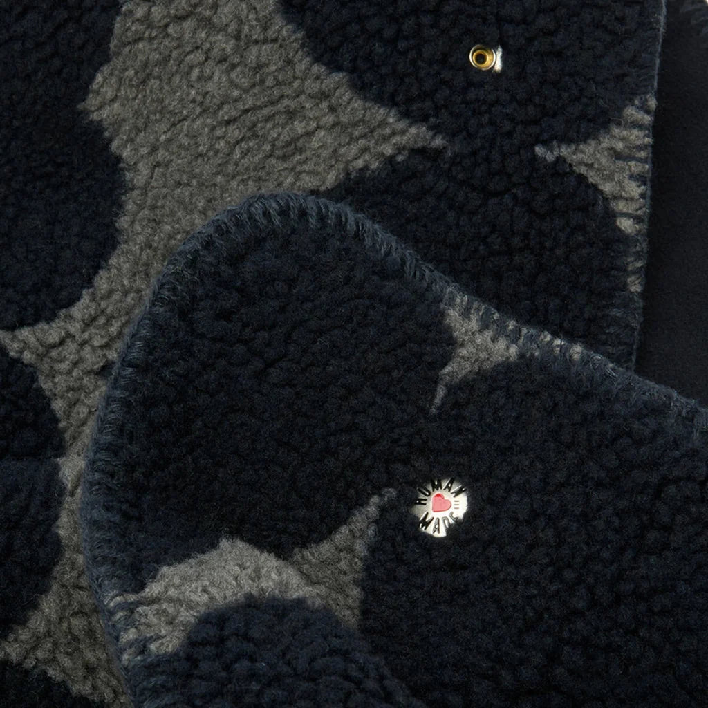 Heart Fleece Blanket Navy