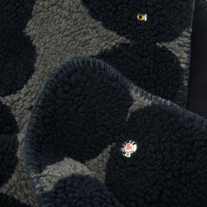 Heart Fleece Blanket Navy
