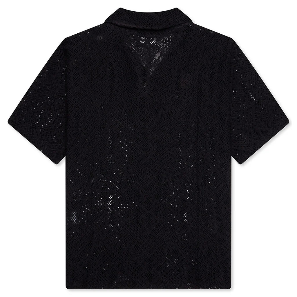 All Over Crochet Shirt Jet Black