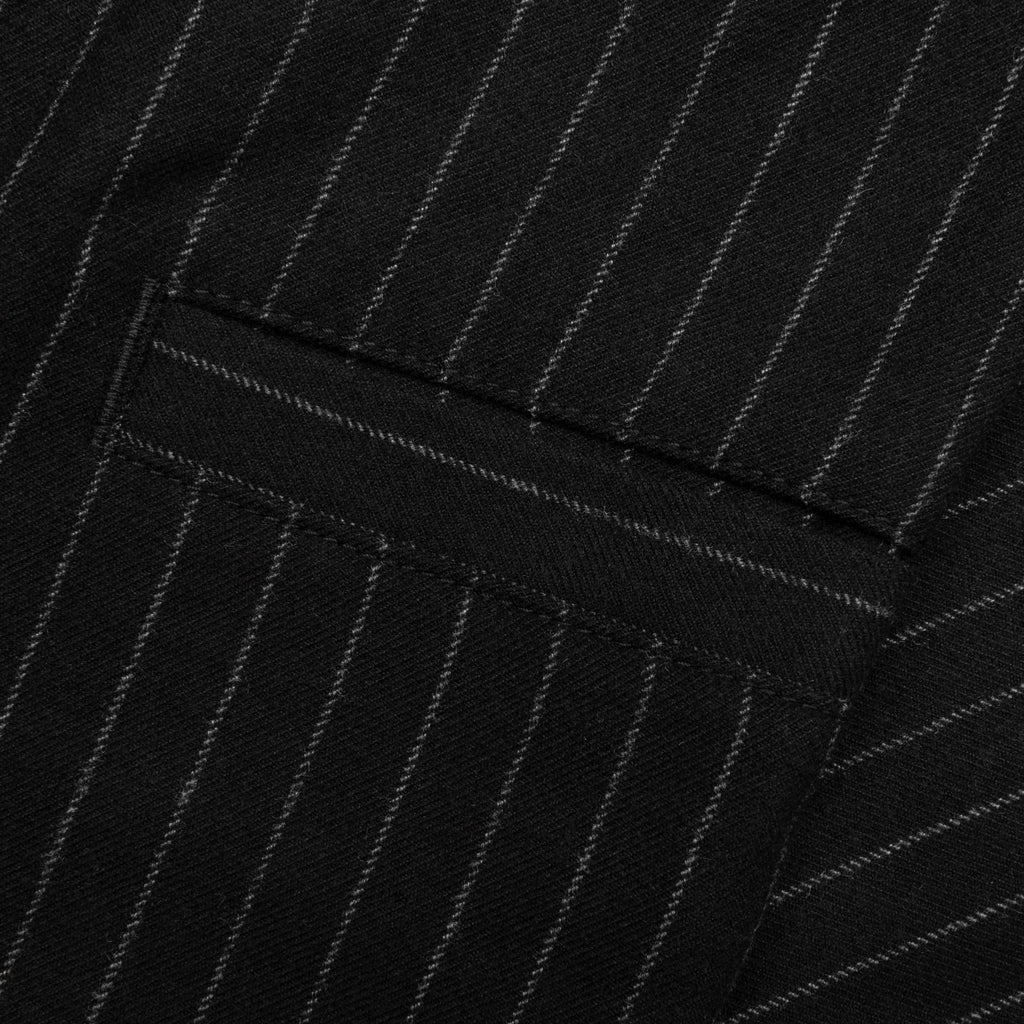 Wool Stripe Beach Pant Black