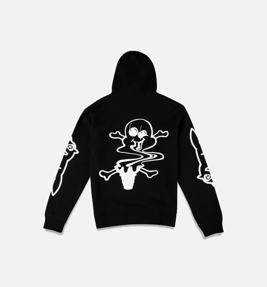 White Mens Hoodie Black