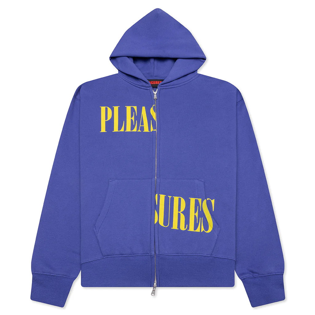 Split Zip Hoodie Blue