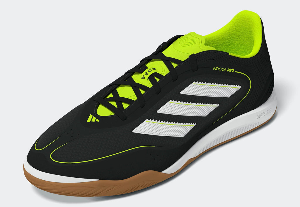 adidas Copa Court Pro IN Indoor Mens Soccer Shoes Black White Lemon