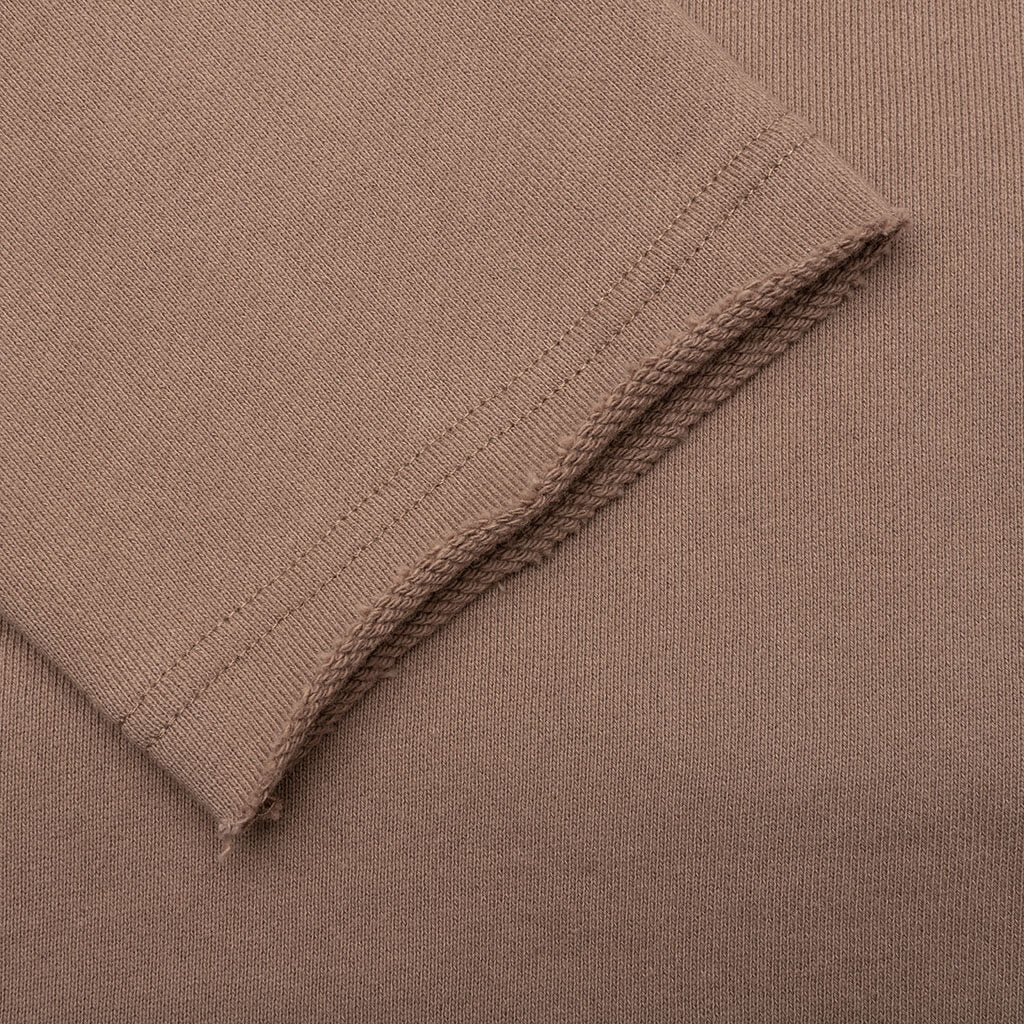 Script Embroidered Hoodie Light Brown