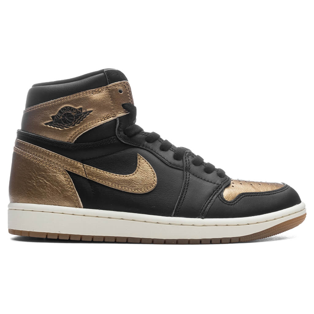 Air Jordan 1 Retro High OG Black and Gold Black Metallic Sail