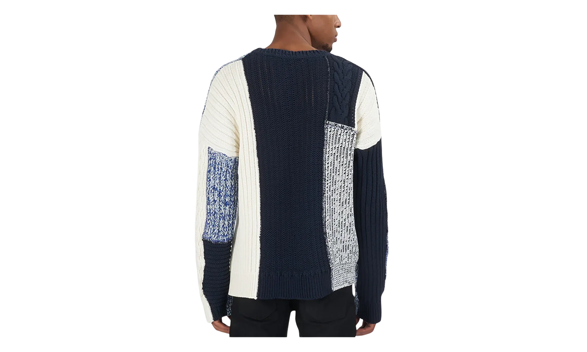 Knit Patchwork Sweater "Mixed Blues" BALMAINMS7 11