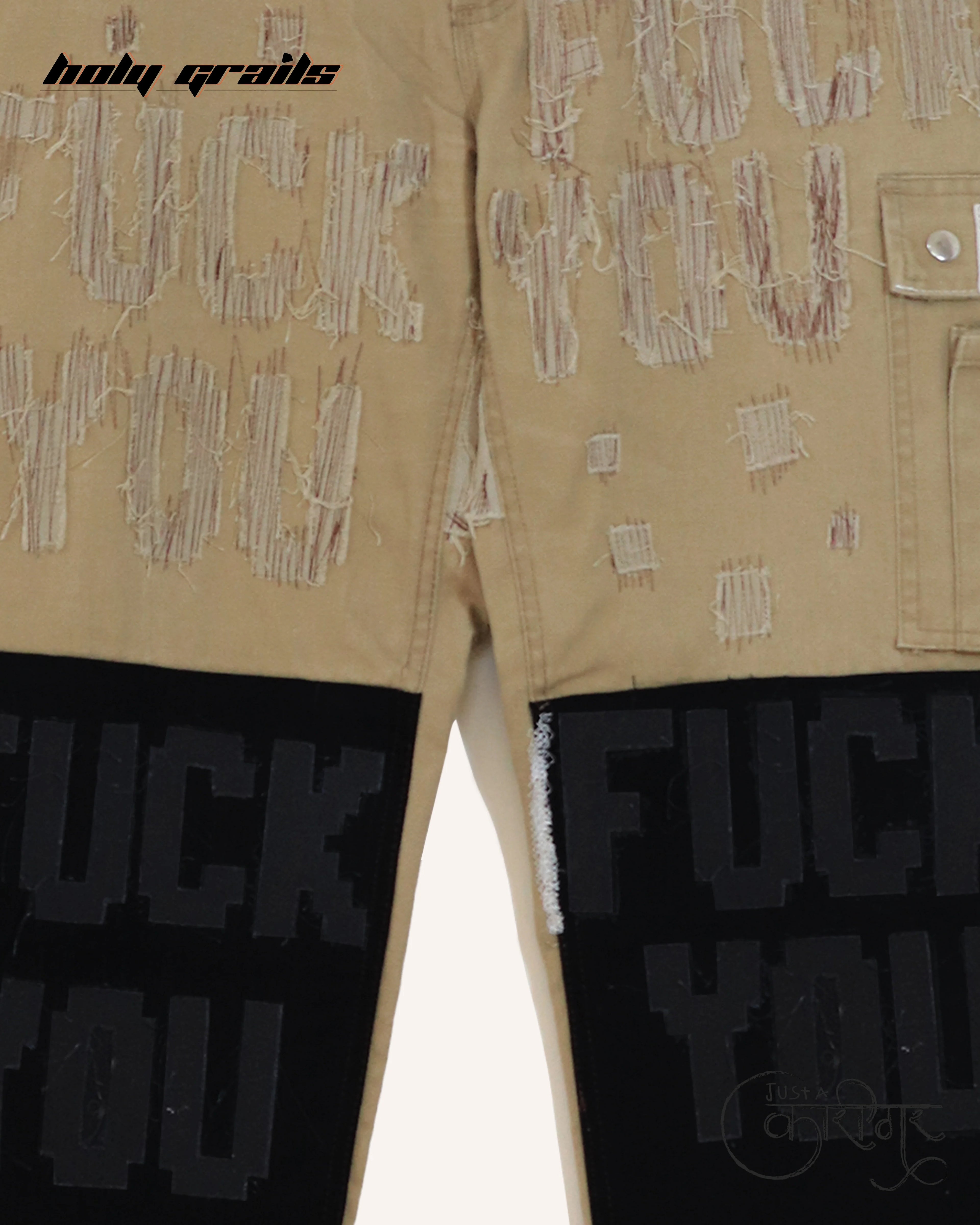 Fuck U Brown Denim Jeans HG x Just A Karigar