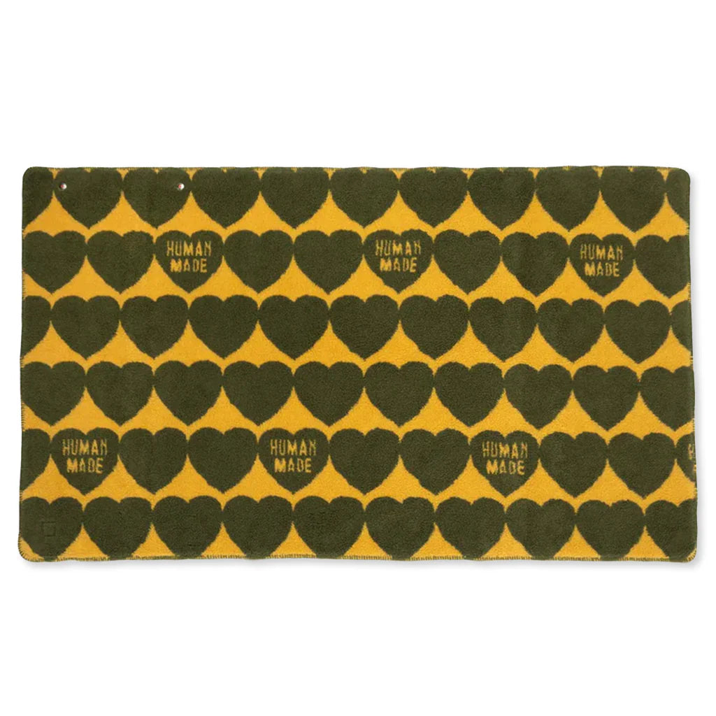 Heart Fleece Blanket Olive Drab