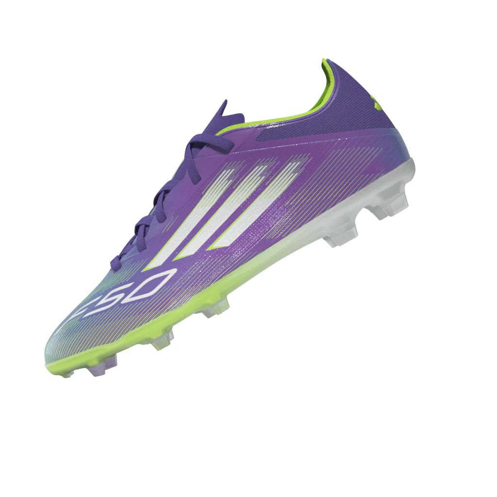 adidas F50 Elite Firm Ground Soccer Shoes Kids Purple White Lemon