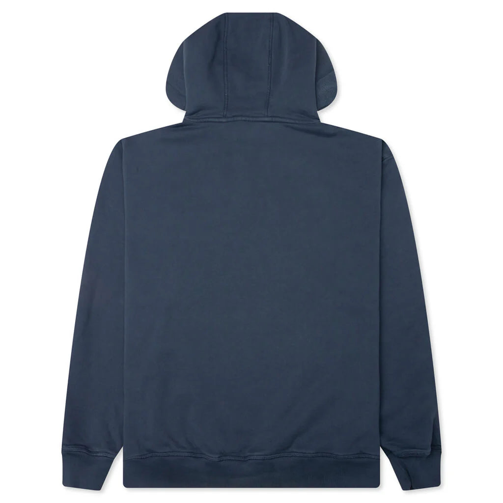 Oval Logo Hooded Sweatshirt Washed Blue