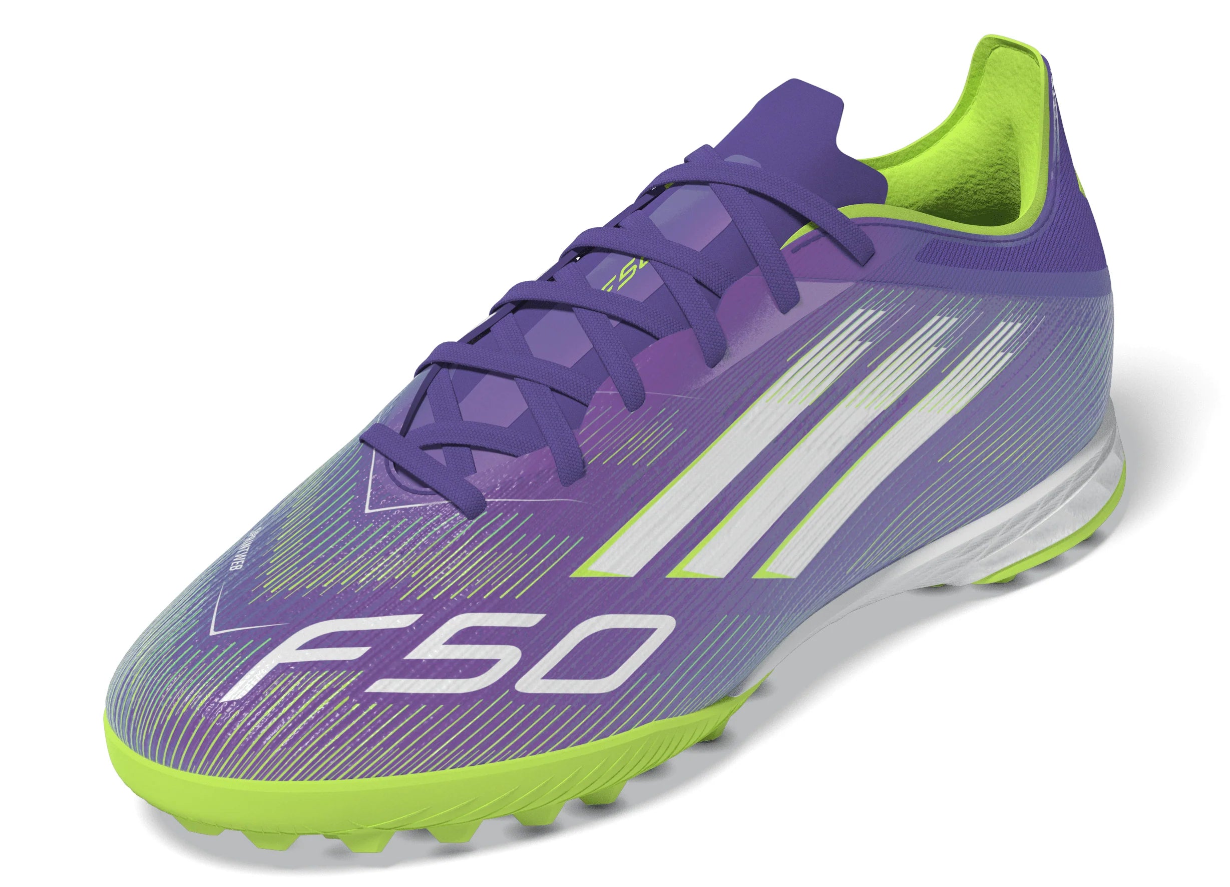 adidas F50 Pro Turf Soccer Cleats Purple White Lemon