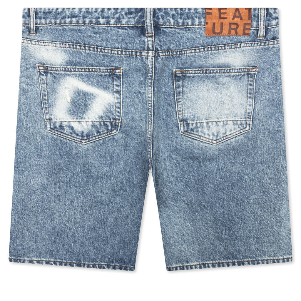 Berry Wide Denim Short Vintage Med Blue