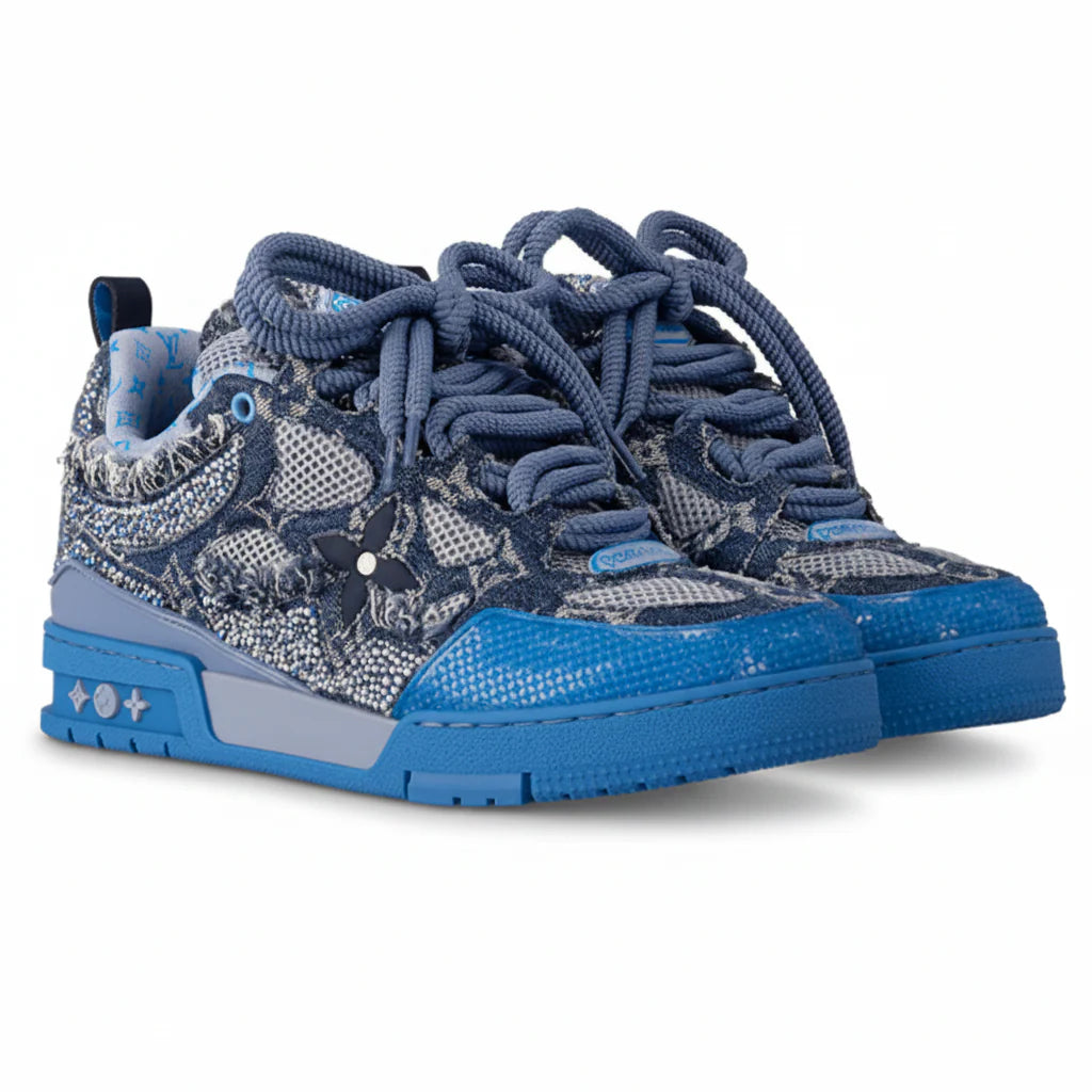 LV Skate Sneaker Blue Swarovski Crystals
