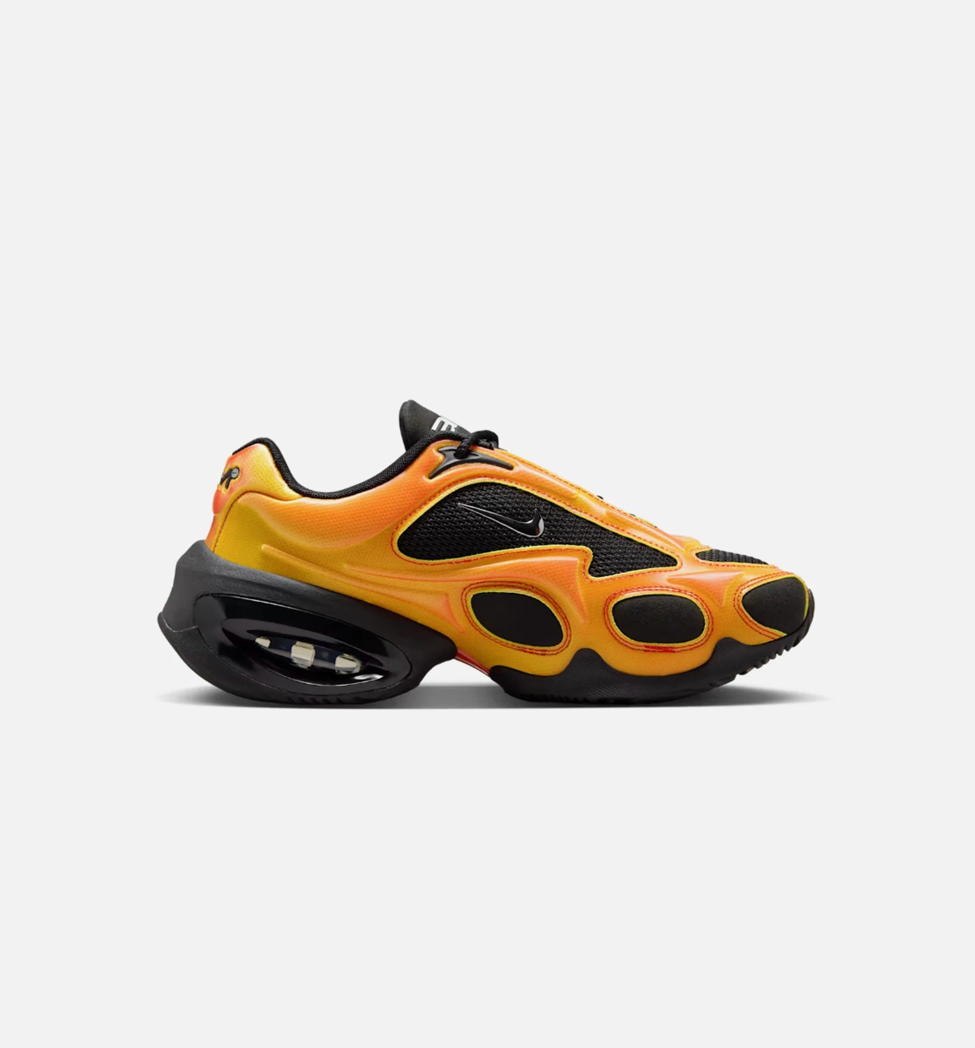 Air Max Muse Black and Metallic Silver Womens Lifestyle Shoe Black Bright Crimson Volt Metallic Silver