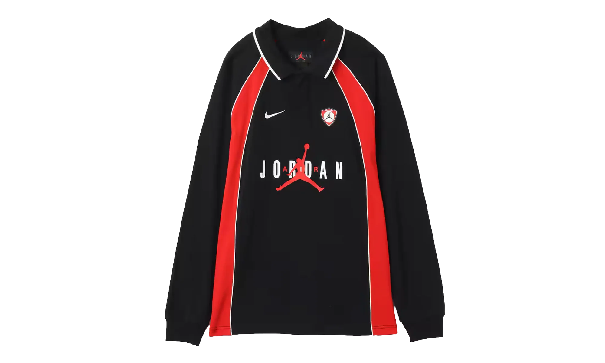 Jordan Flight Long Sleeve Polo Jersey "Black / University Red" IF1915 010