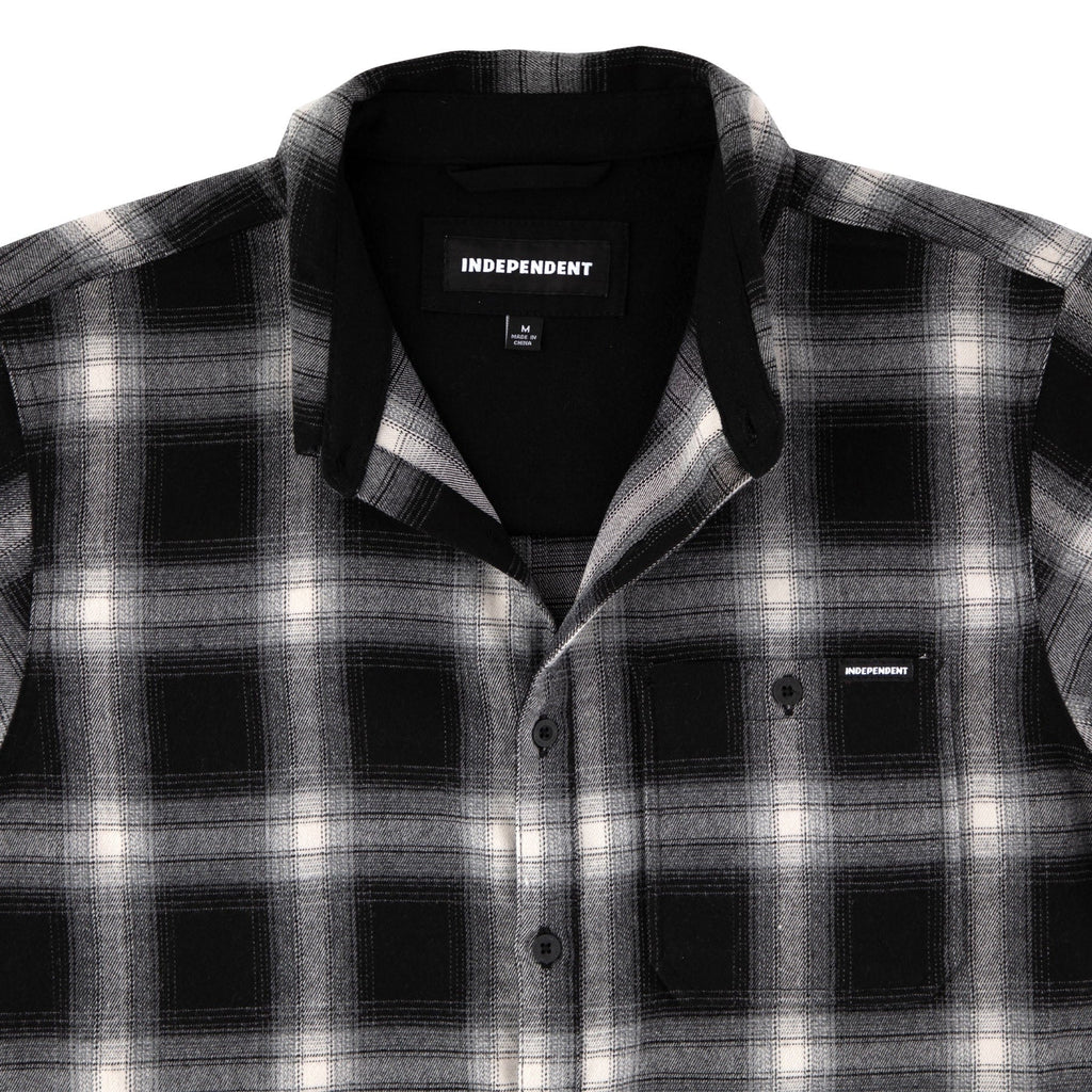 Independent Belmont S S Flannel Top Black Smoke