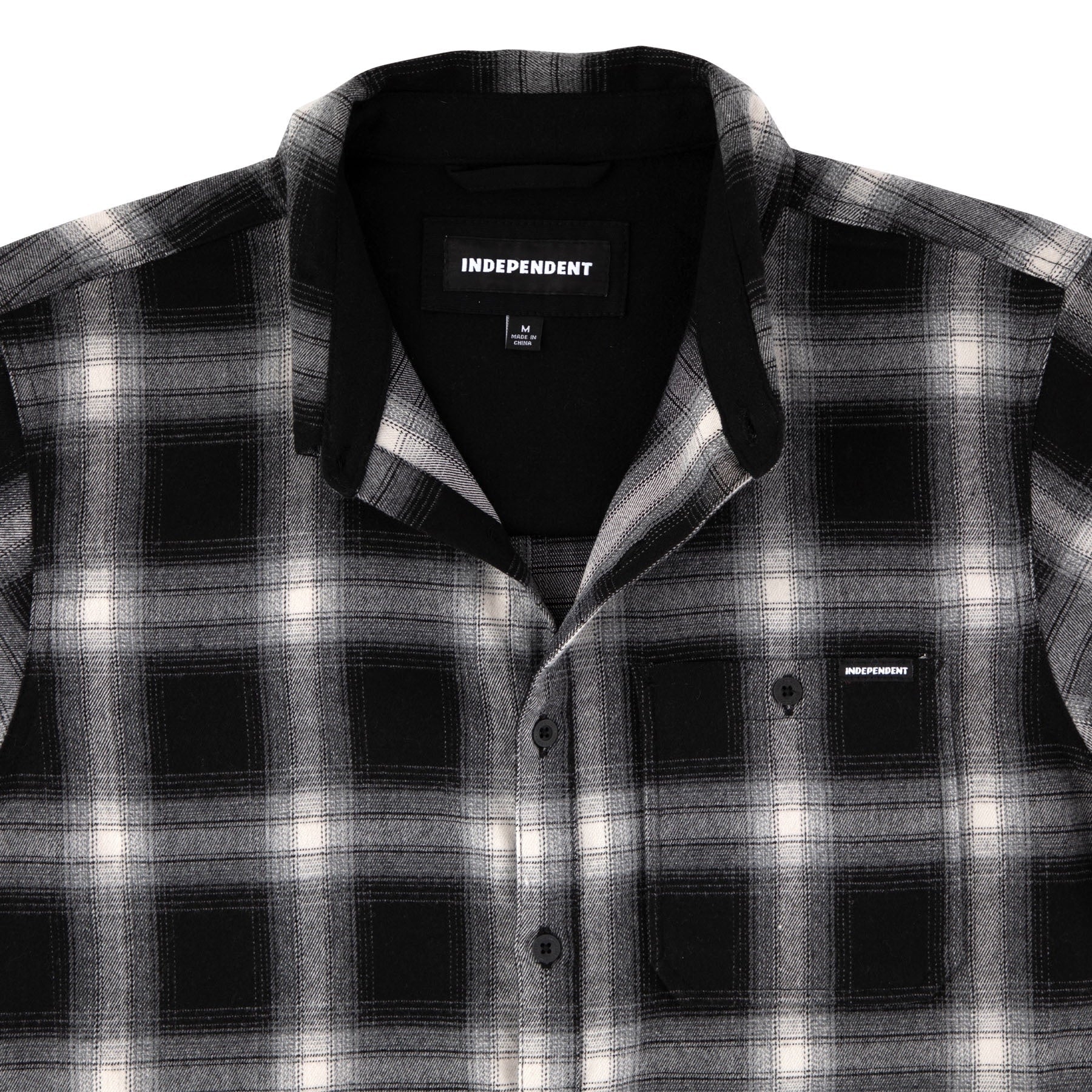 Independent Belmont S S Flannel Top Black Smoke