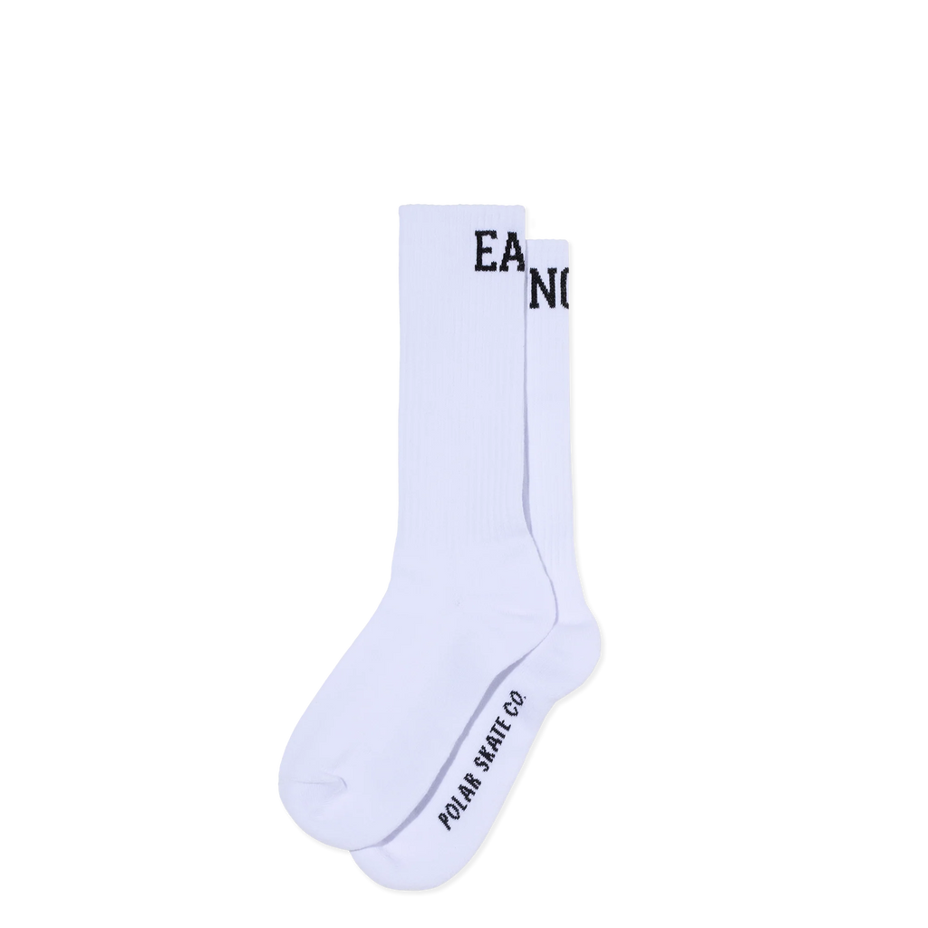 Polar Easy Now Long Rib Socks White