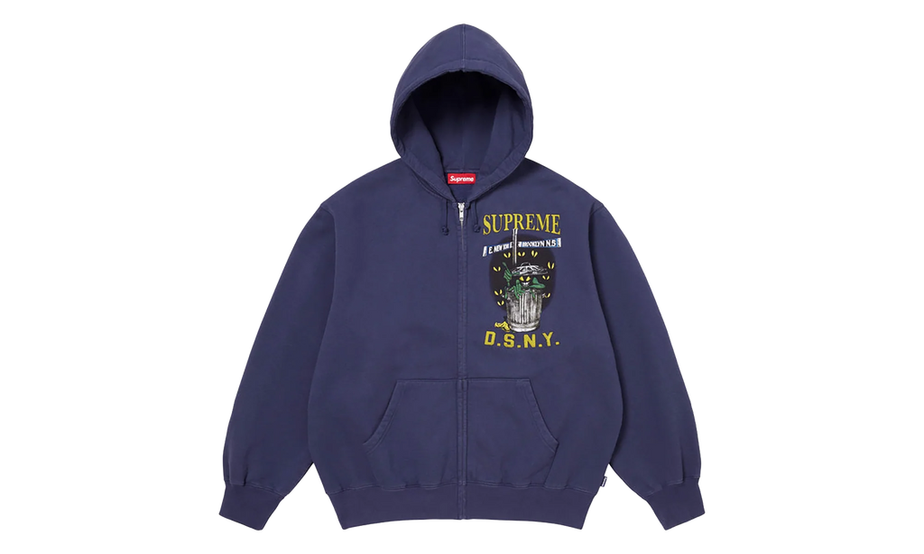 DSNY Zip Up Hooded Sweatshirt "SS26 - Washed Navy" SU27112