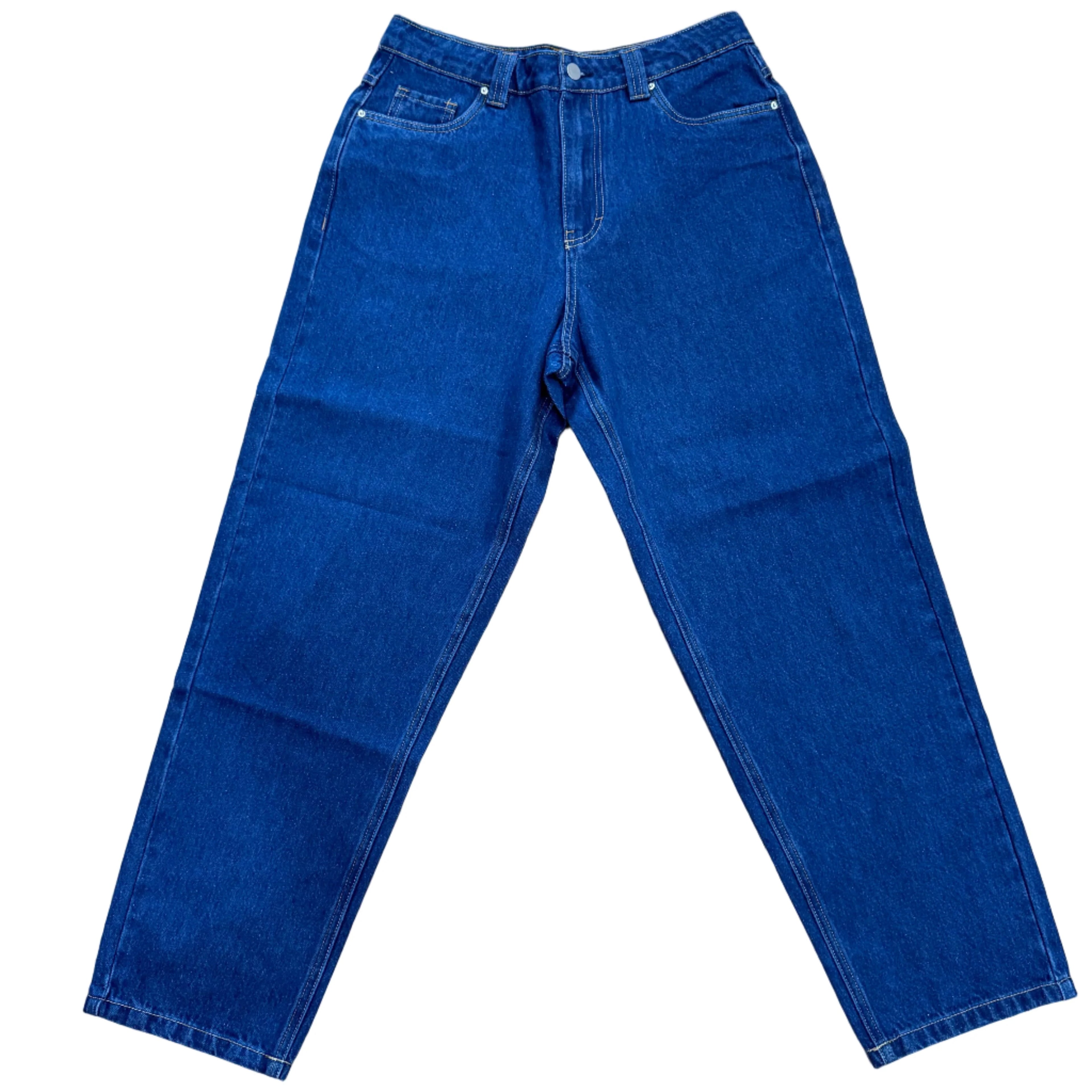 Kinetic Embroidered Baggy Denim Pants Deep Denim Blue