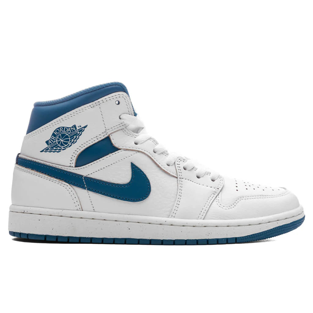 Air Jordan 1 Mid SE White Industrial Blue Sail