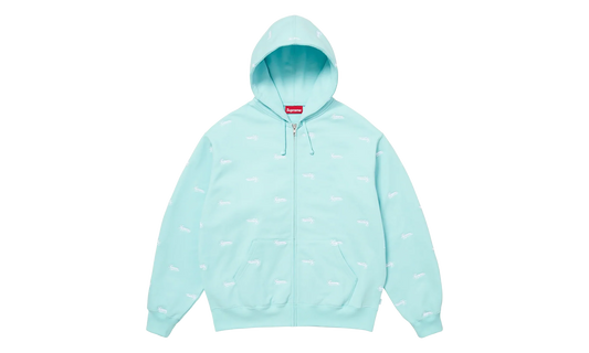 Repeat Script Zip Up Hoodie "FW25 - Aqua" SU26978