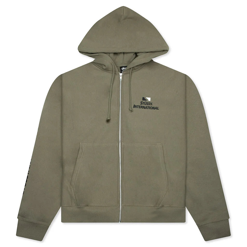 Stüssy International Zip Hoodie Army