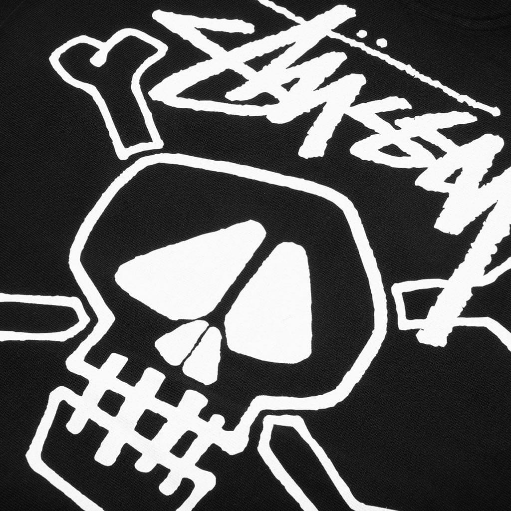 Skull Bones Pigment Dyed Hoodie Black